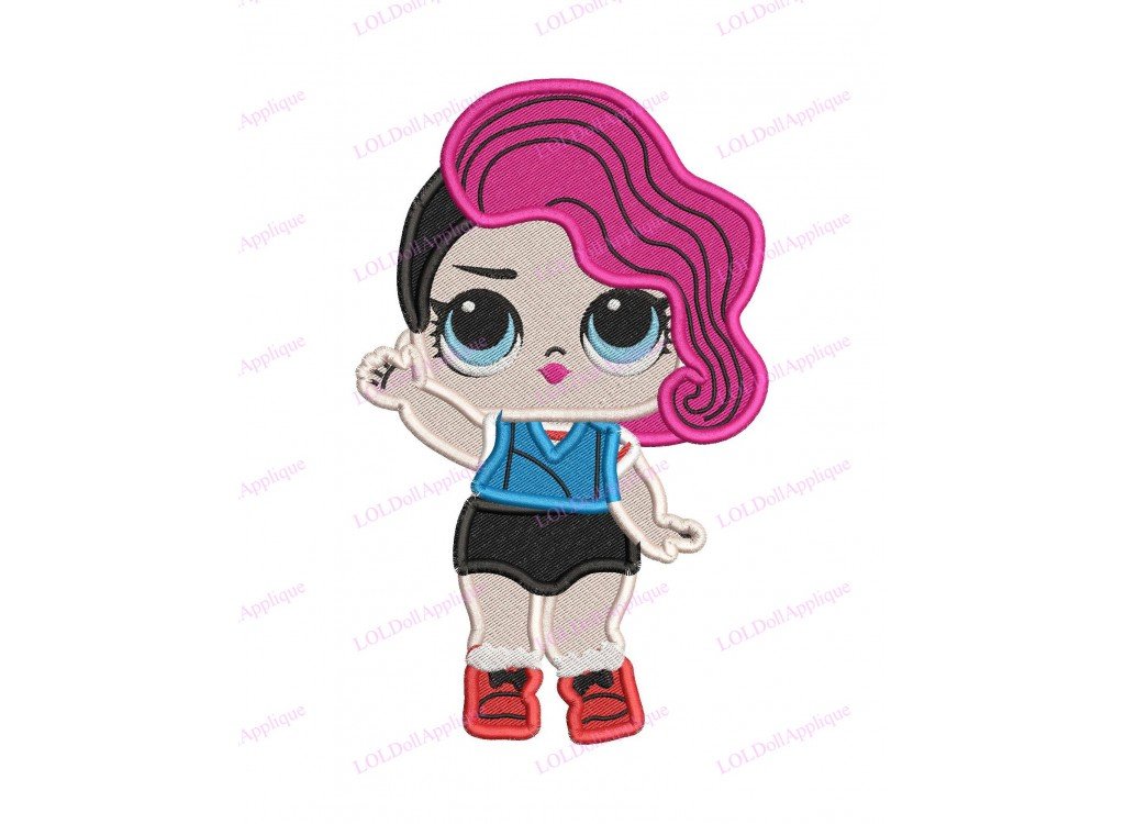 Rocker LOL Dolls Surprise 01 Fill Embroidery Design